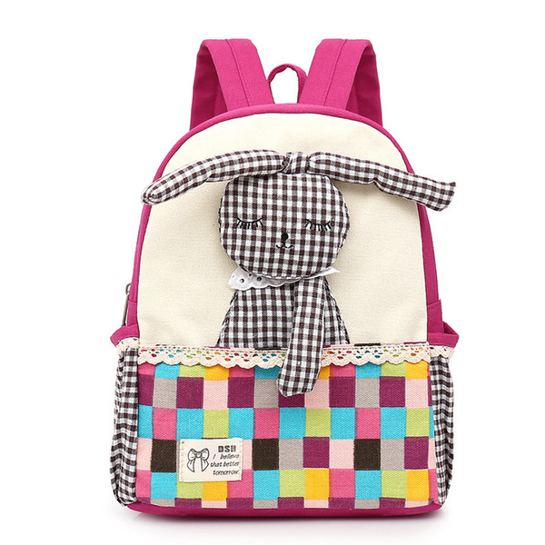 2016 Animal Design Children Girls 3D Cute Rabbit School Bag Kids Kindergarten Backpack Bag for Girl Baby Gift