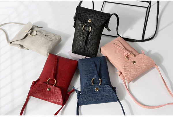 New Women Girl Bags Children Tassel Coin PU Crossbody Bag Mini Square Personality Fashion Solid Colors Phone Bag