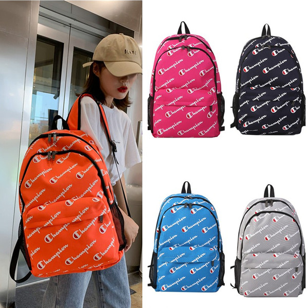 Champion Full Print Women Men Backpack Shoulders Bag Large Capacity Color Travel Outdoor Sports Bag Boy Girl Student School Bags B71304