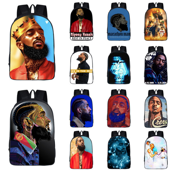 Nipsey hussle rapper student backpack 14 styles Multi-function High-capacity Backpack Kids Originality shoulder bag school bag JY618