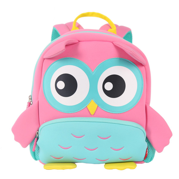 NOHOO New arrival high quality neoprene owl kids backpack travelling children school bag best gifts for kindergarten