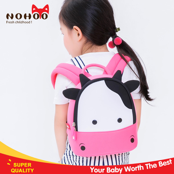 NOHOO factory price Cartoon Backpack for Girls Nohoo Waterproof Neoprene Cute Kindergarten Baby kids school bag