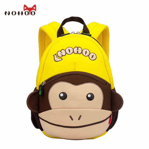 School Bags for Girls Boys NOHOO Monekey Fashion Small Backpack for Children Waterproof Monkey Printing Baby Backpack