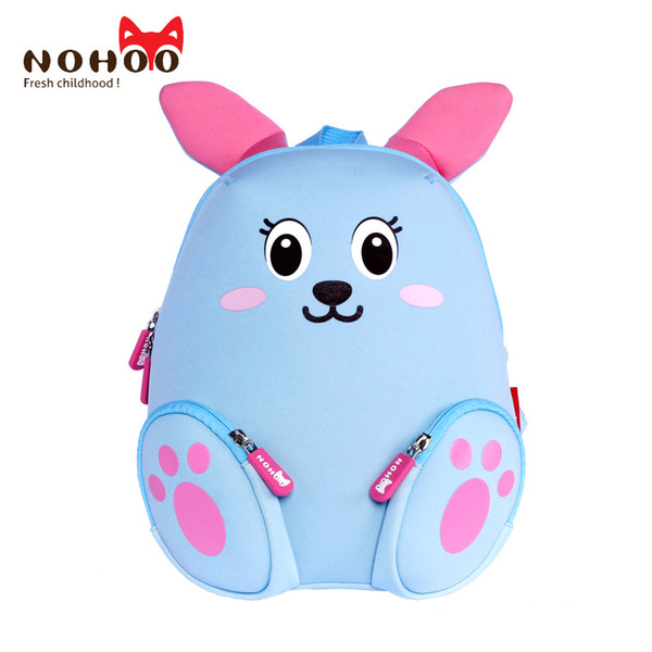 Nohoo new design neoprene kids backpack Cartoon kindergarten girls boys children backpack school bags animals pink rabbbit snacks