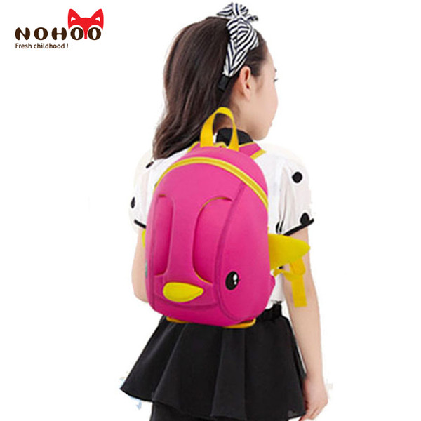 Kids Baby Bags For Teenagers NOHOO 3D Duck Neoprene Waterproof Cool Animals School Bags For Boys Girls Kindergarten Children School Bags