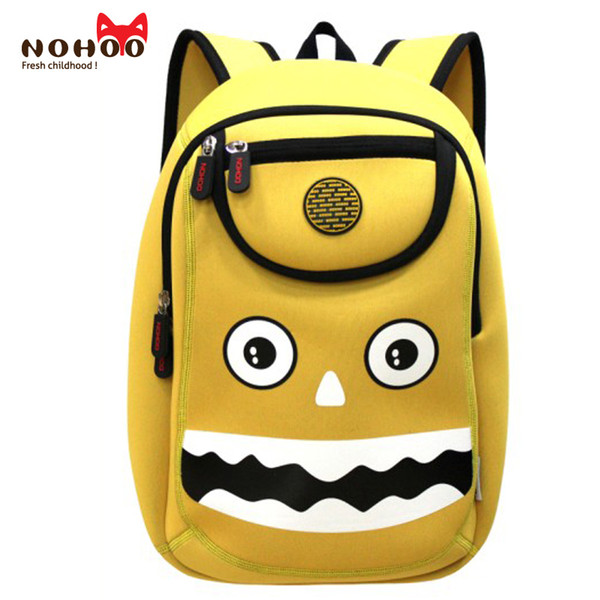 NOHOO kids neoprene material bacpack factory pupils cartoon children Animal school bag for boys and girls