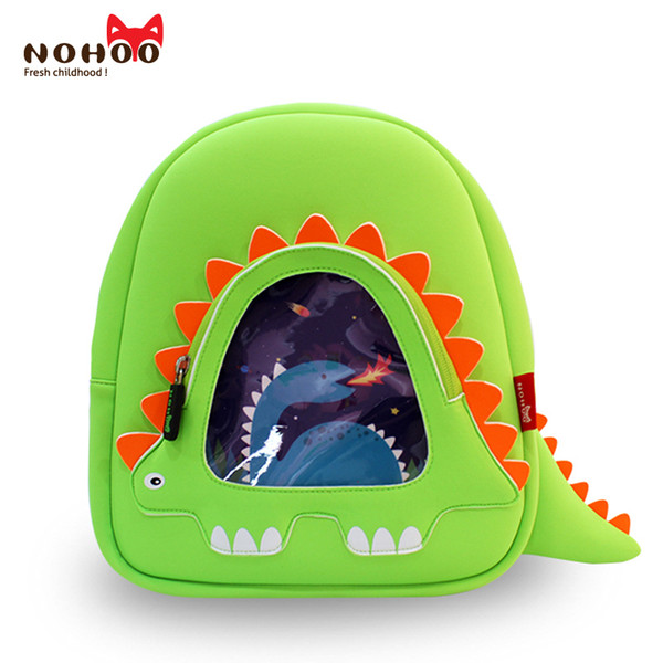 Nohoo personalized ultralight neoprene children school bag kids backpack dragon dinosaur backpack bag school green color