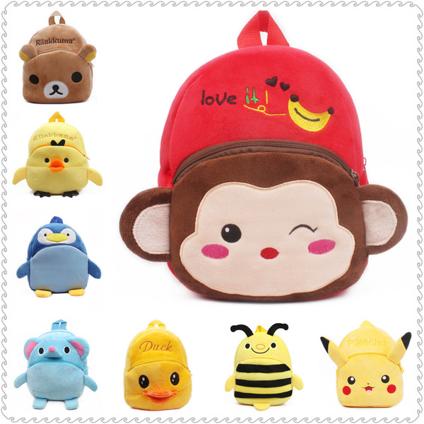 2019 Baby Backpack Monkey Cartoon Boys Toy Plush Shoulder Bag 1-3 Years Cute Small Girl Kindergarten School Bags Animal Knapsack