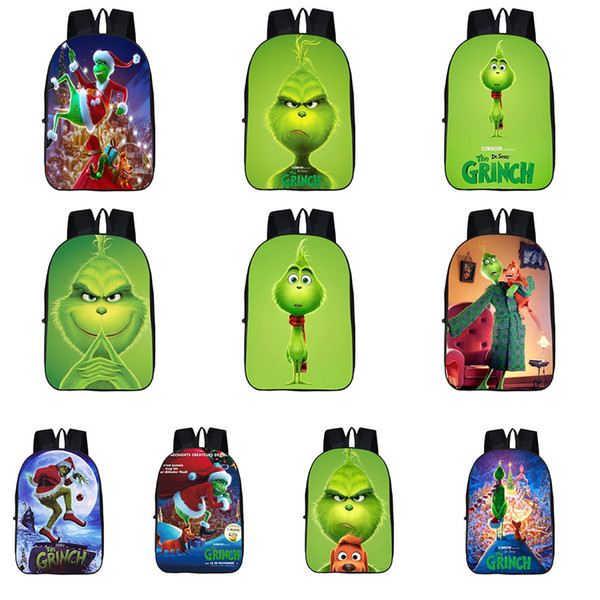 The Grinch print Backpacks cartoon Bags fashion Boutique baby school bag High capacity Travel bags 10 styles C5703