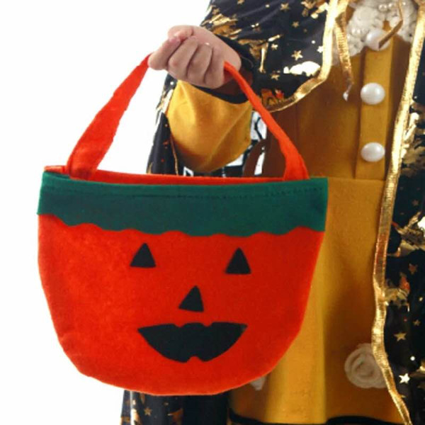 Halloween Pumpkin Bag Handheld Projects candy bag Children Handhold Non woven bag Three-dimensional Prop Festival funny