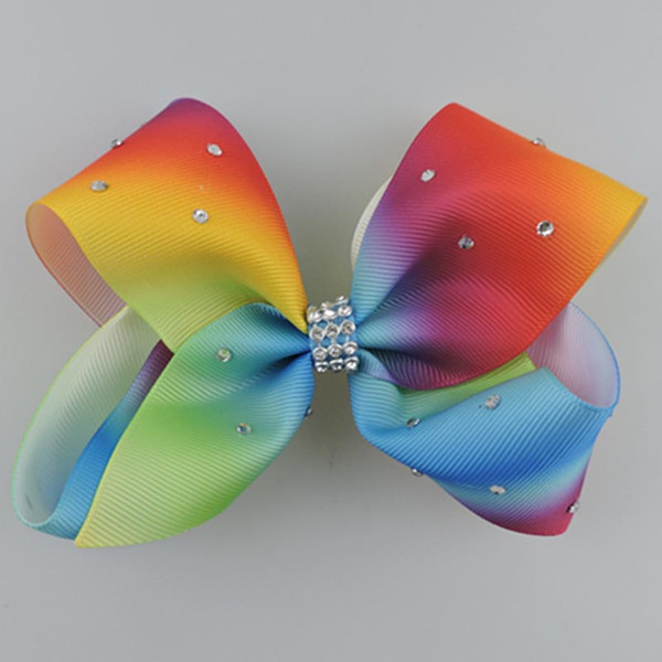 JOJO SIWA 12cm LARGE Rainbow Signature HAIR BOW wich clip baby girl Children Hair Accessories fashion hair clip