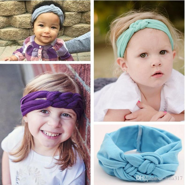 New Baby Girls Hair Braided With Children Safely Cross Knot Hair Accessories Headbands 0257