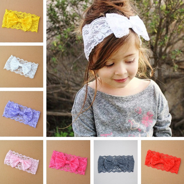 Hot sell Children Hair Accessories Kids Headbands For Girls Baby Headbands Bow Lace Headband Baby Hair Accessories T6G018