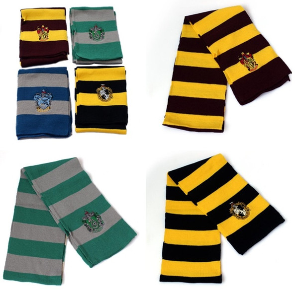 Hot Harry Potter Scarfs Gryffindor School Unisex Striped Scarves Gryffindor Scarves Harry Potter Hufflepuff Cosplay Scarfs