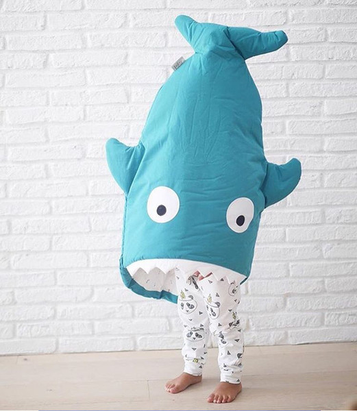 Cute Cartoon Shark Babies Sleep Bag Thick Winter Infant Blanket Warm Swaddle