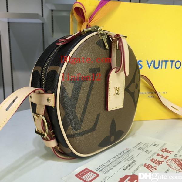 to2019 New listing Hot women shoulder handbag retro fashion high grade Round cake