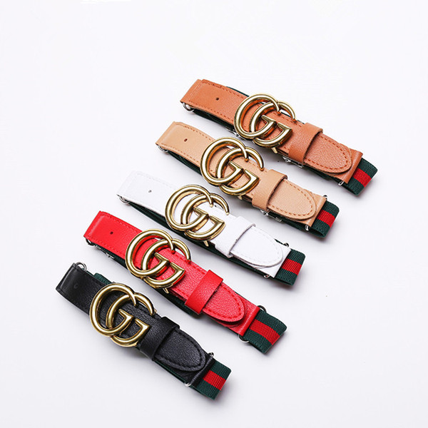 Mom And Kids Designer Belts 2019 Fashion Pu Knitted Belts Children Classic Needle Buckle Waistbands Adjusted Length Elastic Teenager Belts