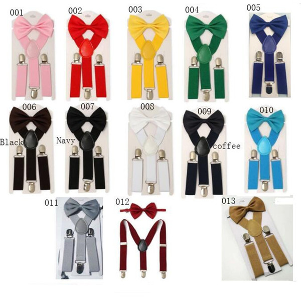 Children Suspenders Bow Tie Sets 1-10T Boys Girls Y Back Elastic Suspenders Adjustable Braces Cheap A21507