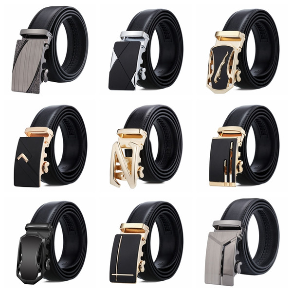 Mens Designer Belt Automatic Buckle Business Belts Male Leather Strap with Metal Automatic Buckle Men Waist Belt GGA3034