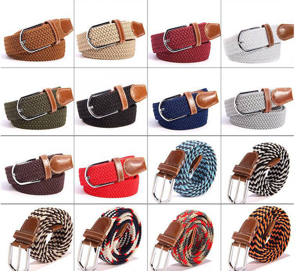 Stretch Belt Unisex Casual Braided Waistband Fashion Canvas Elastic strap Child Boys girls Creative Pin Buckle Belt CLS423