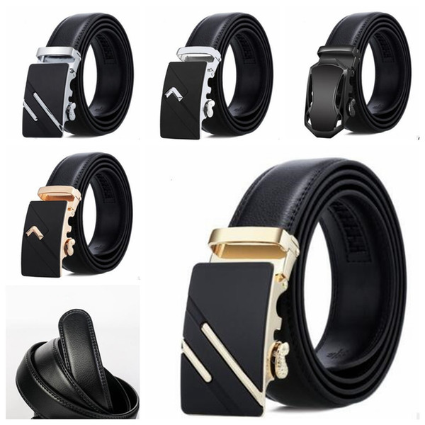 Mens Belt Metal Automatic Buckle Business Belts Male Leather Strap Male Genuine Leather Belts High Quality Ceinture Men Waist Belt ZYQ66