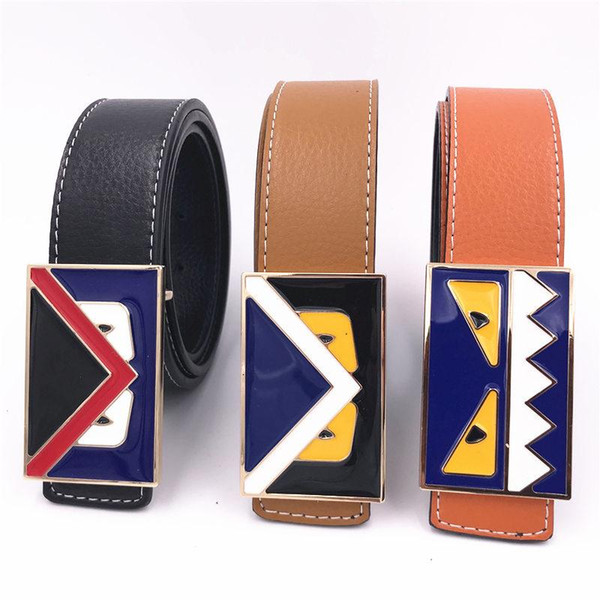 Big Eyes Belts Fashions Men Jeans Leather Belt Women Dress Waist Straps Unisex Hip Hop Leisure Belt