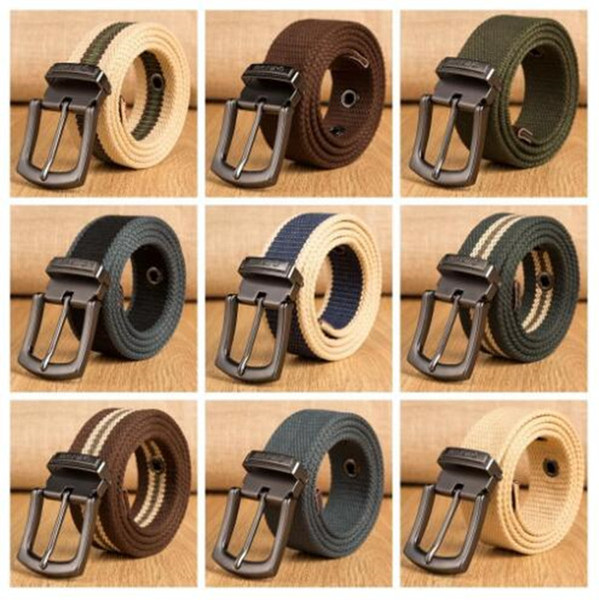 Casual Canvas Belt Fashion Women Men Boys Girl Metal Pin Detachable Belts Clipping Buckle Straps Belt 100-160cm WY473Q