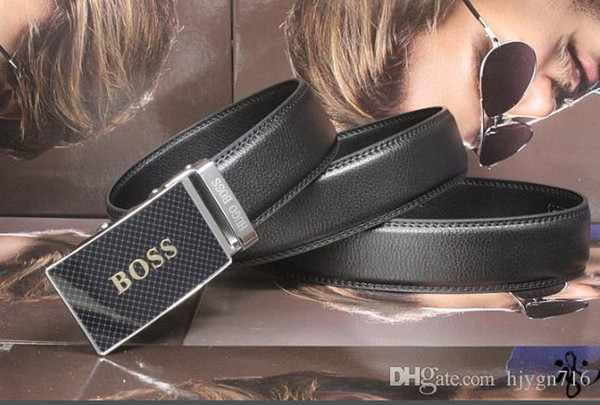 Cow Genuine Leather Men Belts Luxury Automatic Buckle Belts For Men Black/Brown Colors First Layer Cowhide Belt