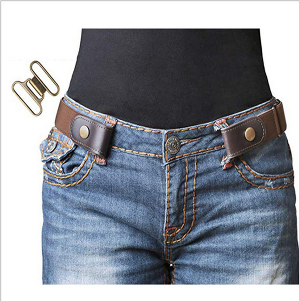 Buckle-Free Elastic Belt For Jeans Pants Dress No Bulge Hassle Women Men Belt Stretch No Buckle Invisible Waistband Adjustable Belts A1012