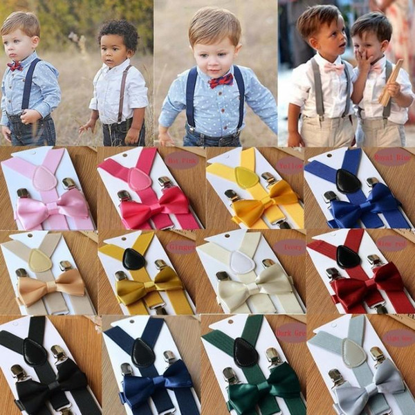 Childrens Best Sale Clip-on Y Back Elastic Suspenders Adjustable Braces Fashion Trousers Suspenders Boys Girls Bow Candy Color Suspenders