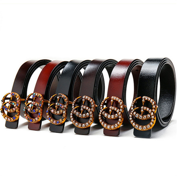 Mommy And Me Designer Belts Kids Belts 2.3 And 2.8CM Colorful Diamond Needle Buckle Women Classic Belts Children Really Leather Waistbands