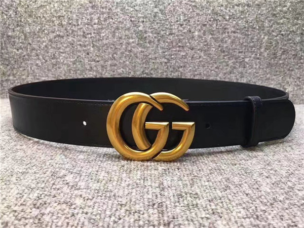 Popular Black Leather Belts Golden Silver Buckle Classic Men Business Waist Belts High Quality Genuine Leather Belt Jeans Casual Girdle