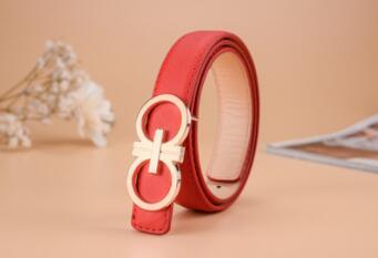 The new fashion cross stitch smooth buckle lady belt girls Korean version elegant imitation leather children belt trend