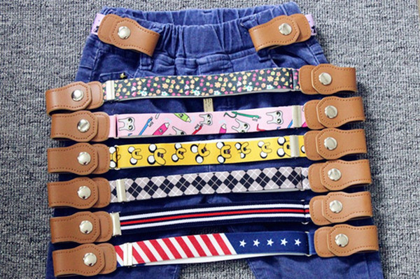 2019 Kids elastic belts buckle stretch suspenders for kids toddlers adjustable child boy and girl belts for denim pants