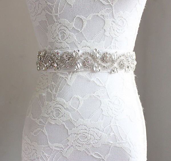 Glitter Girls rhinestones belt boutique children beaded rhinestones kids ribbon Bows crystal princess belt bridal wedding accessories YA0237