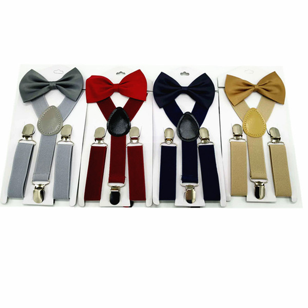 Candy color Suspenders & Bowtie Set for Kids and Baby - Adjustable Elastic X-Band Strong Braces Suitable for children aged 1-10 years A21507