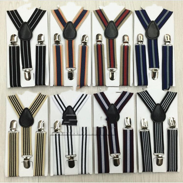 Baby Suspenders Striped Adjustable Belts Boys Elastic Braces Kids Retro Strap Clip Y-back Wedding Gentleman Suits Matching Accessories B5263