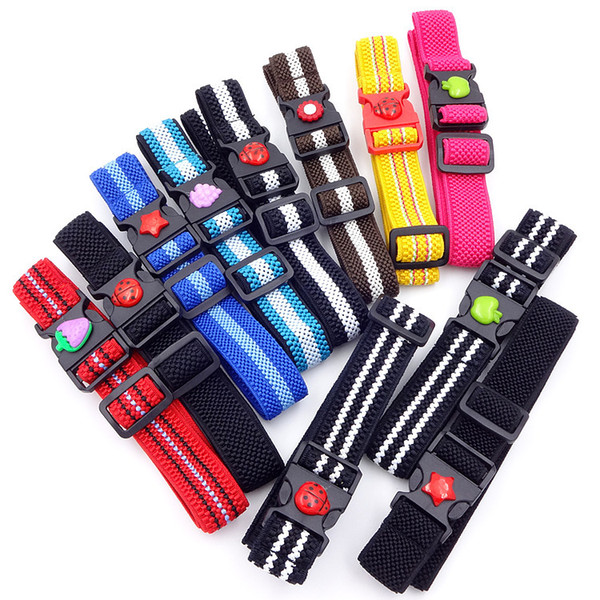 10PCS Candy Colors Chidlren Boy and Girl Canvas Belt Elastic Tension Buckle Belt Prevent Allergy Belt 70cm Long