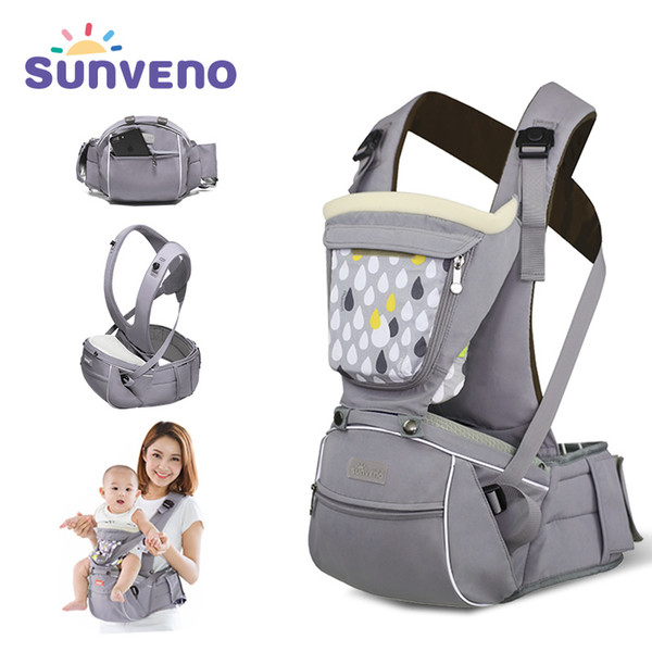 SUNVENO New Design Infant Toddler Ergonomic Baby Carrier with Hipseat For Baby Infant Toddler Kids 0-36M