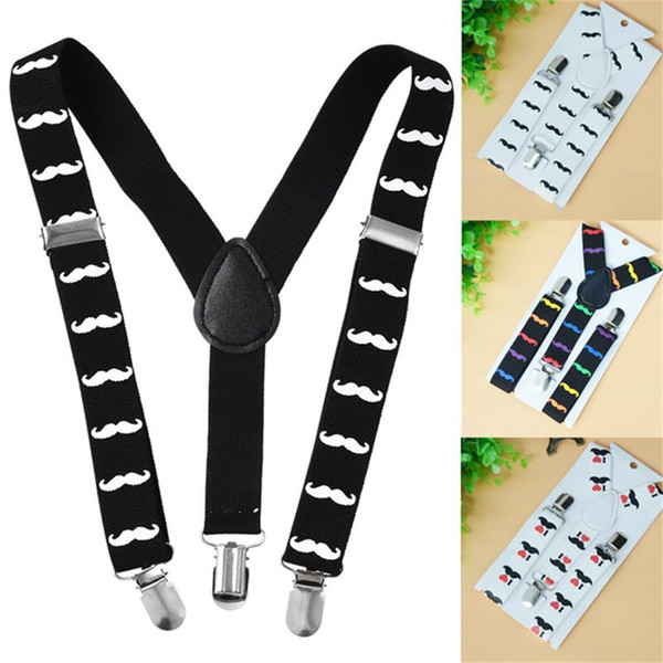 Cute Mustache Print Suspenders Adjustable Boys And Girls Braces Clothing Accessories Multi Color 3 5xp C R