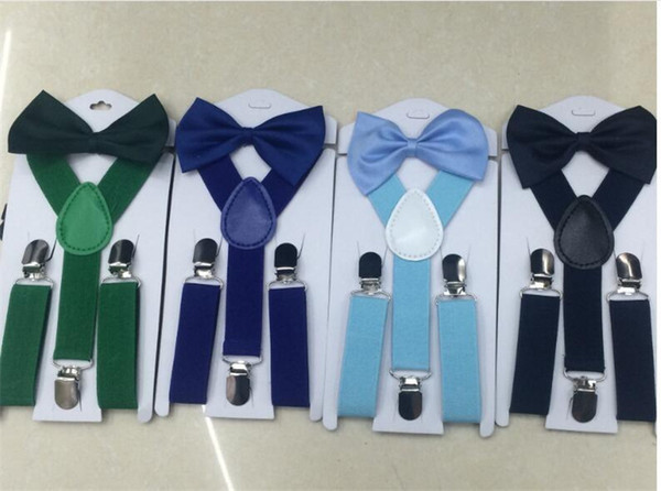 Candy color Suspenders Bow tie Set for Kids Boys girls Adjustable Elastic Y-Band Strong Braces for 1-10 years children Students A21507