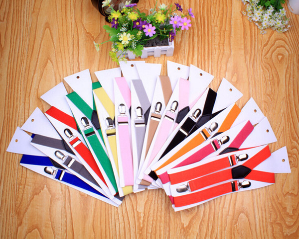 36 colors choose free Kids Adjustable Clip-On Braces Boys Girls Y-Back Suspender Child Elastic children solid Suspenders baby Elasti Braces