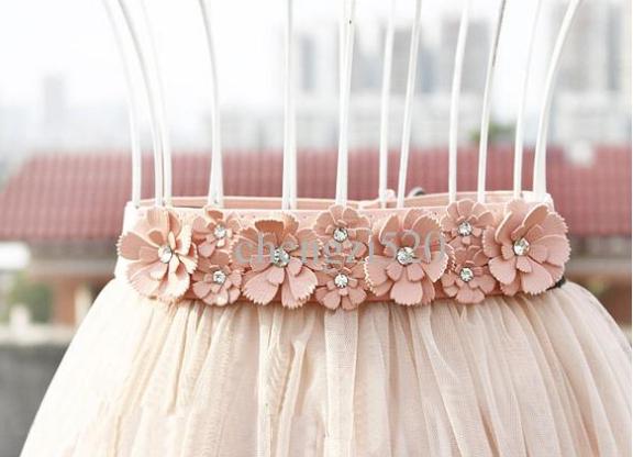 Girls Dresses Belts Rhinestone Flower Belts Decoration