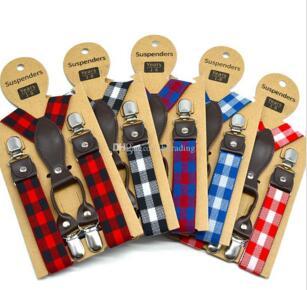 Children Adjustable lattice Suspenders baby plaid Braces Kids Strap clip 2019 new Arrival