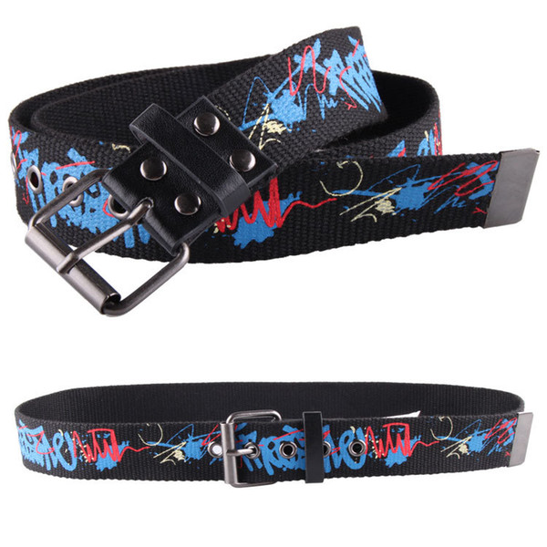 Baby Kids Accessories Belts Weave Child Belts Wholesale Graffiti Belt 2017 Fashion All-match Needle Buckle Canvas Belt For Children Student