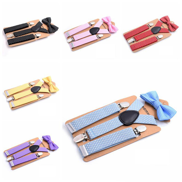 Kids Suspenders Belt Baby Bow Tie Set Elastic Y-back Boys Girls Suspenders Bowtie Costume Adjustable Brace Belt Accessories