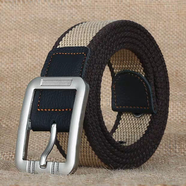 Men's and Women's Belts Pin Buckle Canvas Belts Casual Overalls With Korean Fashion Male Students Youth Military Training Outdoor