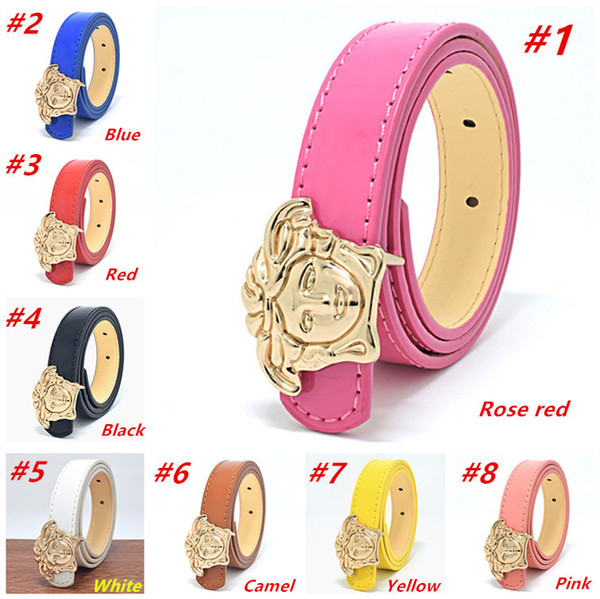 Hot Baby Kids Belts Fashion Children Classic Needle Buckle Belts Lichee Pattern And Bright Skin Fruit Colors Elegant Designer Kids Belts