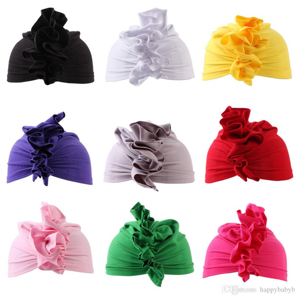 Baby Cap Wrinkle Flower Indian Hat Ins New Cotton Kids Knot Hats Newborn Headwear 2019 Toddler Cap