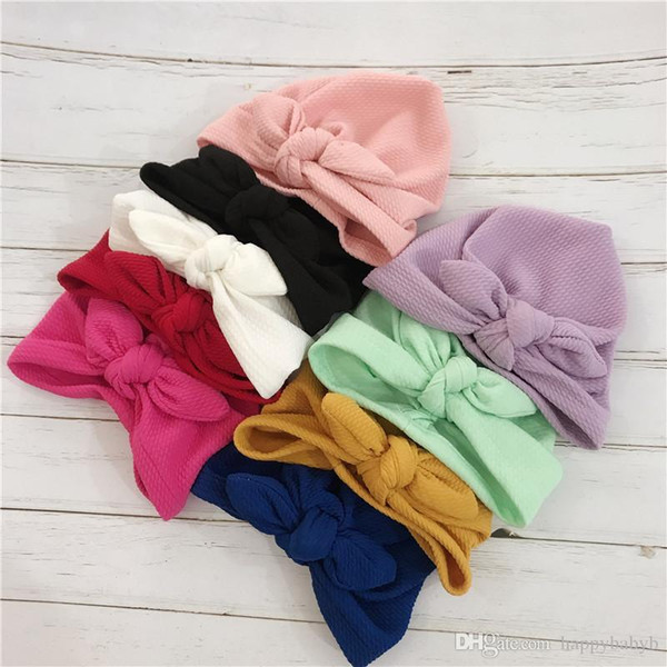 Baby children winter fall cap knotted rabbit ear soft cotton hats boy girl beanies Indian muslim bohemia caps drop dropping